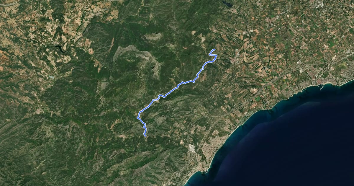 Маршрут GR 192 Camí del Vent - Etapa 2 на спутниковом снимке