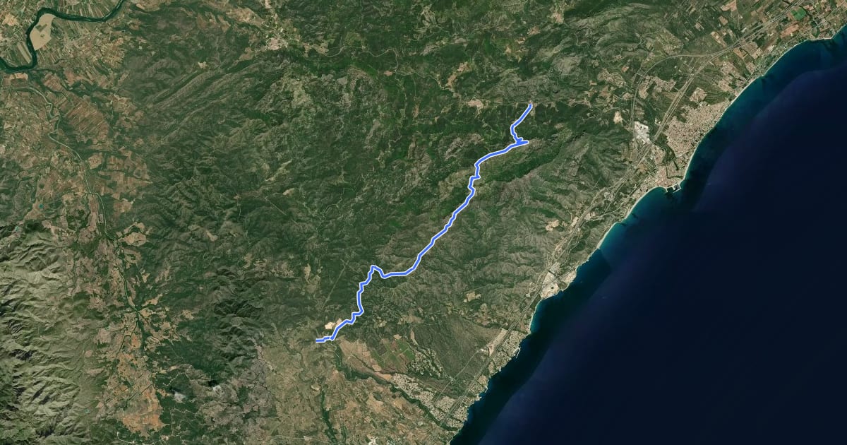 Маршрут GR 192 Camí del Vent - Etapa 3 на спутниковом снимке
