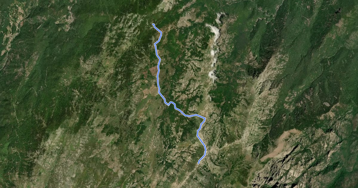 Маршрут GR 20 Variante via Monte Incudine на спутниковом снимке