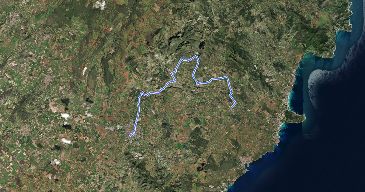 Маршрут GR 226 - Ruta del Lievant Etapa 2 на спутниковом снимке