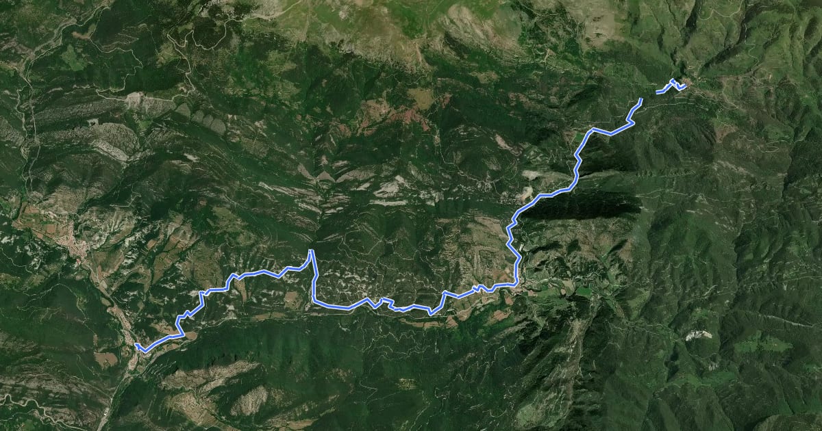 Маршрут GR 270 Camí del Llobregat - Etapa 1 на спутниковом снимке