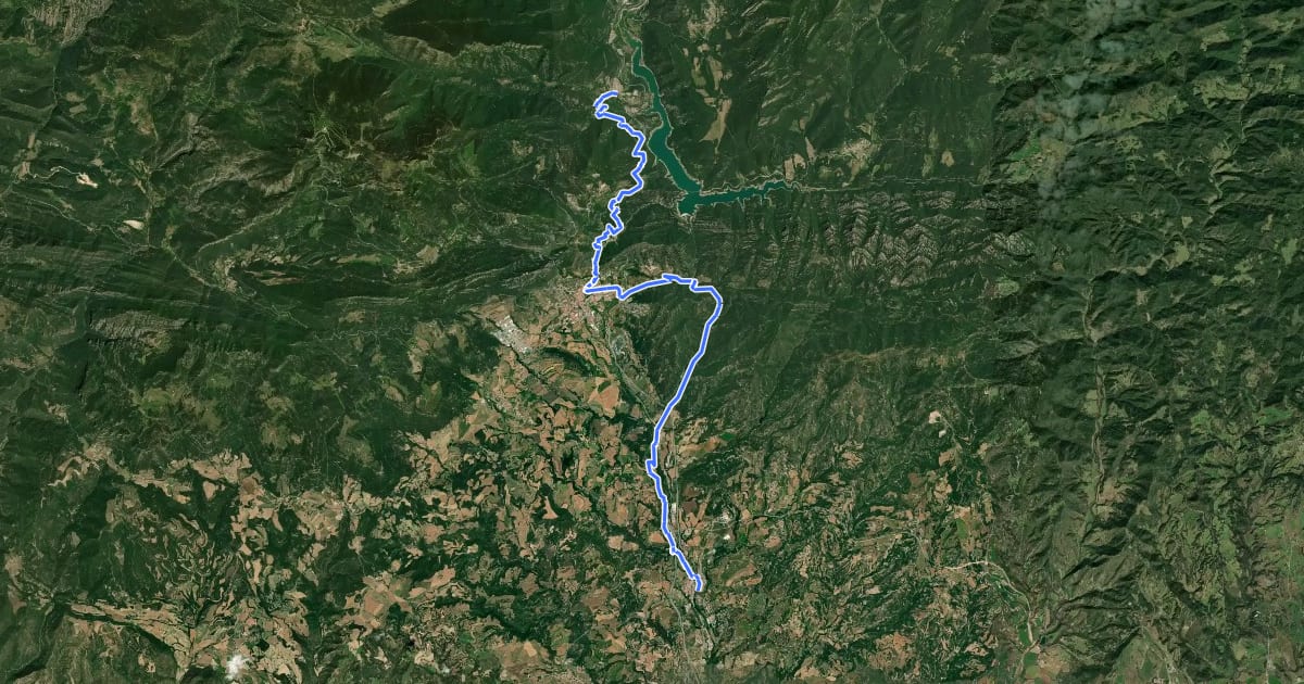Маршрут GR 270 Camí del Llobregat - Etapa 3 на спутниковом снимке