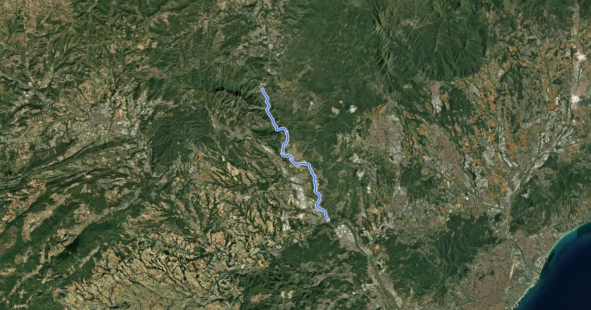 Маршрут GR 270 Camí del Llobregat - Etapa 7 на спутниковом снимке