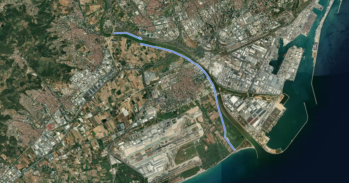 Маршрут GR 270 Camí del Llobregat - Etapa 9 на спутниковом снимке