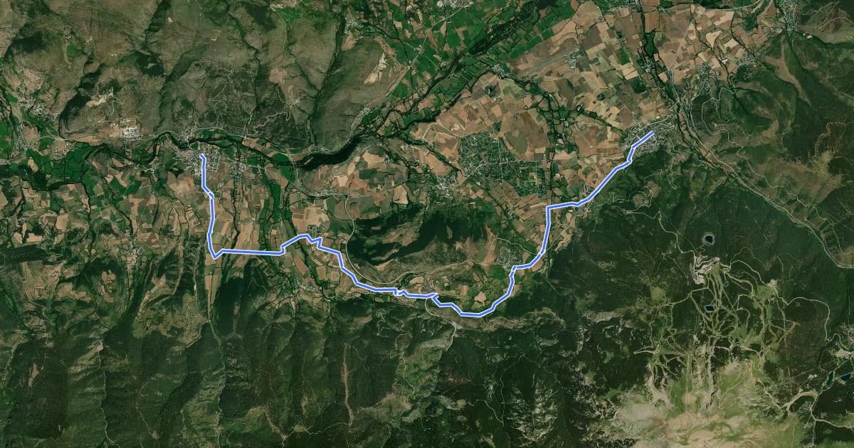 Маршрут GR 3 Sender Central de Catalunya - Etapa 23 на спутниковом снимке