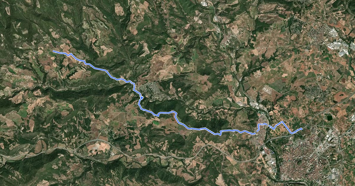 Маршрут GR 3 Sender Central de Catalunya - Etapa 39 на спутниковом снимке