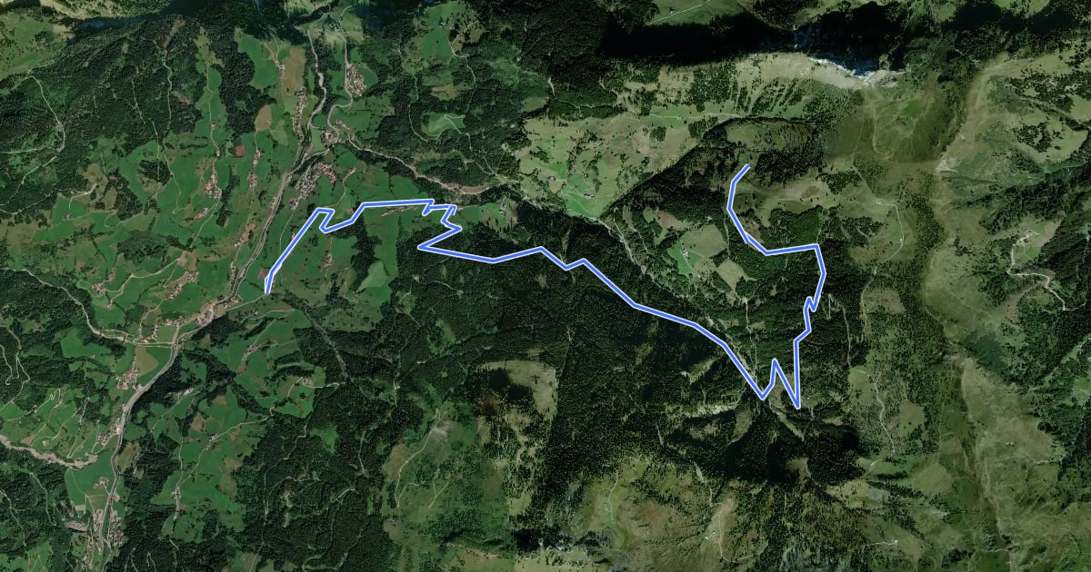 Маршрут GR 44 Großarl - Karseggalm на спутниковом снимке