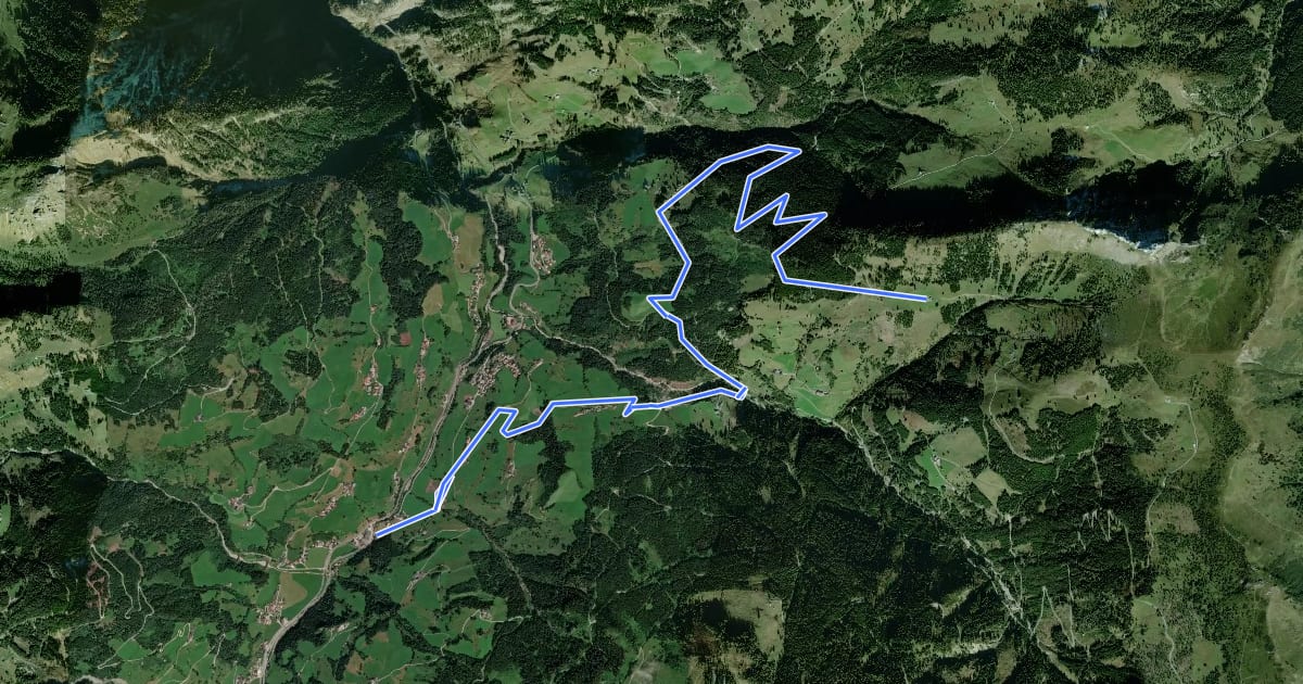 Маршрут GR 45 Großarl - Unterwandalm на спутниковом снимке