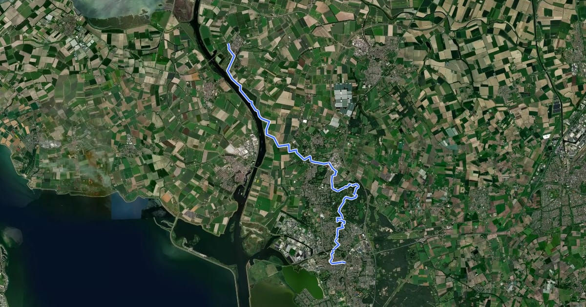 Маршрут GR 5 NL - 7 - Nieuw Vossemeer-Bergen op Zoom на спутниковом снимке