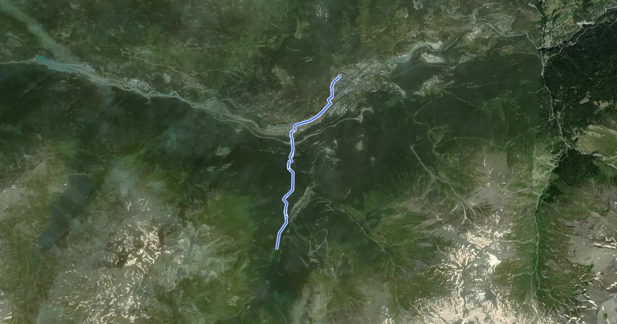 Маршрут GR 5 Variante Modane Gare на спутниковом снимке