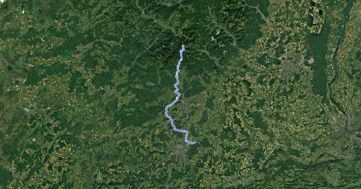 Маршрут GR 5 Vosges, Ballon d'Alsace - Fesches-le-Châtel на спутниковом снимке