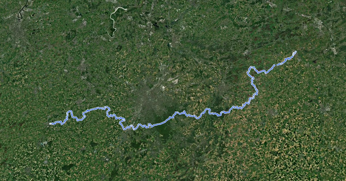 Маршрут GR 512 Brabantse Heuvelroute (hoofdtraject) на спутниковом снимке