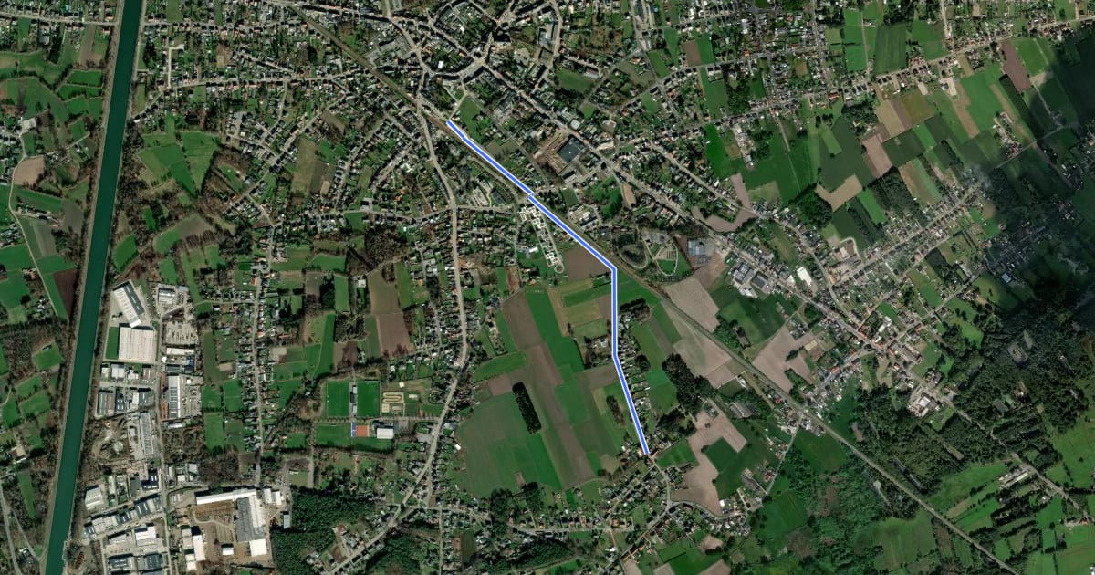 Маршрут GR 561 Kempen - Maaspad Aanlooproute Balen на спутниковом снимке