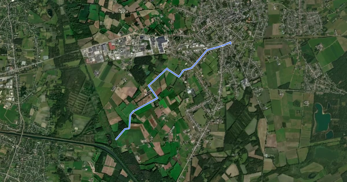 Маршрут GR 561 Kempen - Maaspad - Aanlooproute station Hamont на спутниковом снимке