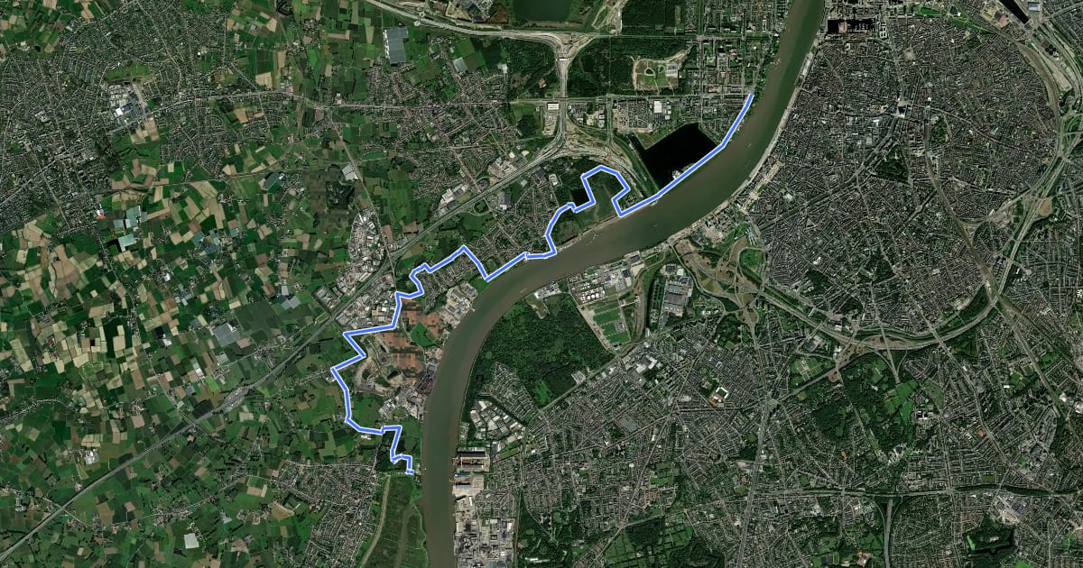 Маршрут GR 5A Wandelronde van Vlaanderen (Antwerpen) на спутниковом снимке