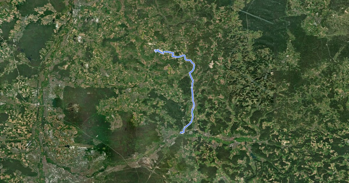 Маршрут Gräfenberg Schnaittachtal Radweg на спутниковом снимке