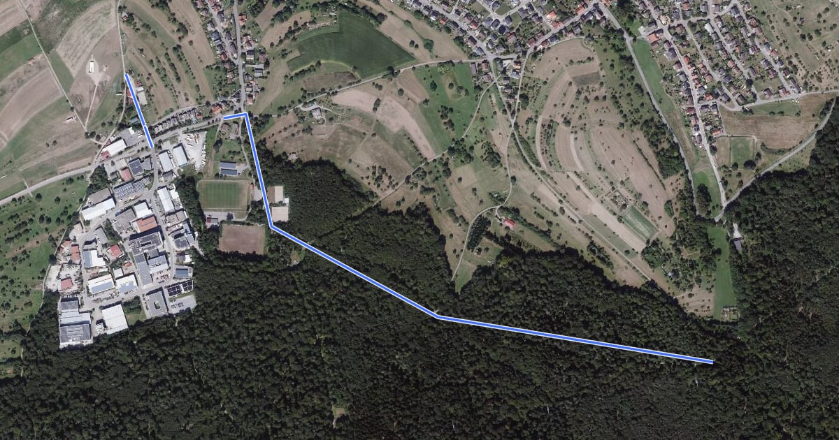 Маршрут Gräfenhausen Friedhof - Alte Pflanzschule на спутниковом снимке