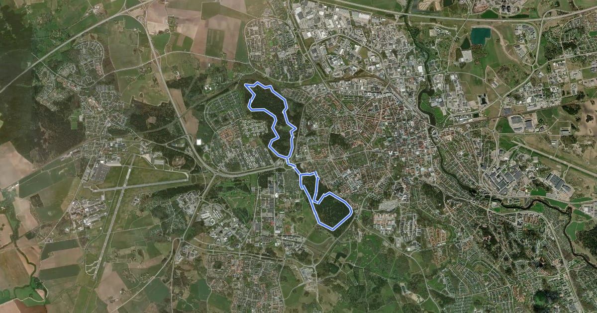 Маршрут Grön (10 km) на спутниковом снимке