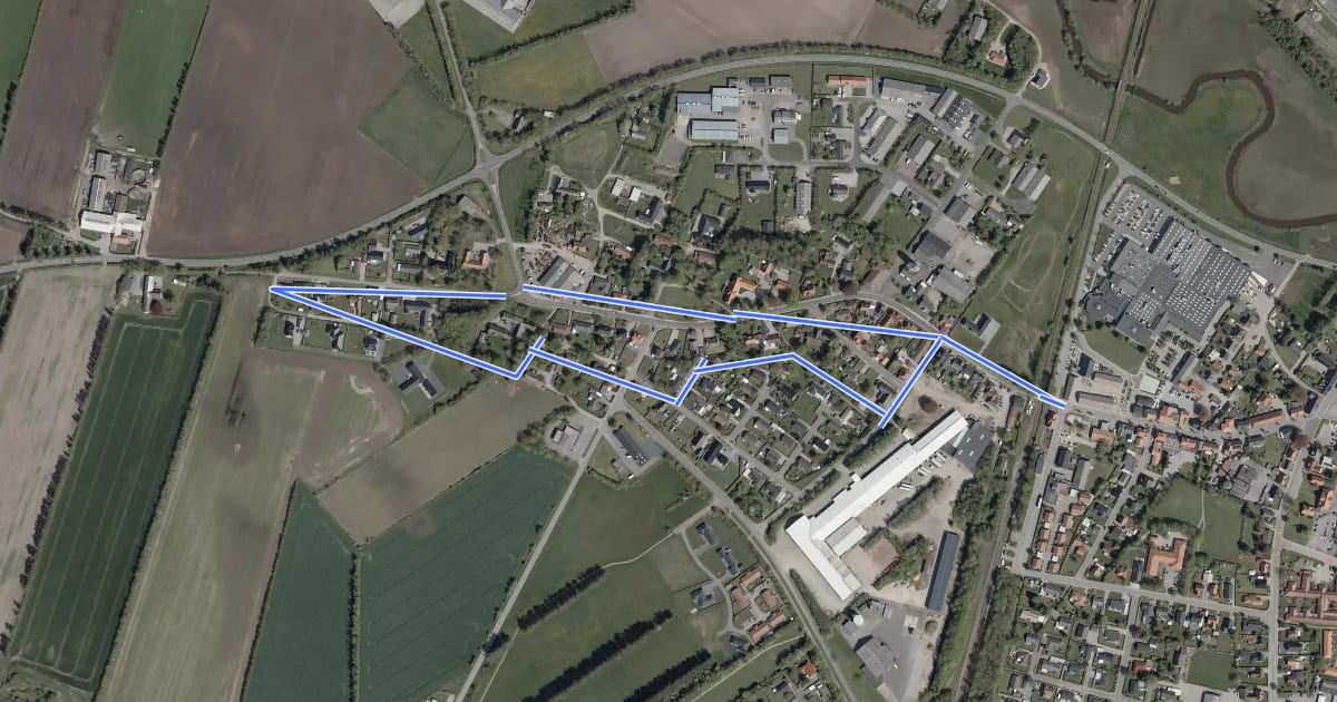 Маршрут Grøn Kløversti, Bredebro на спутниковом снимке