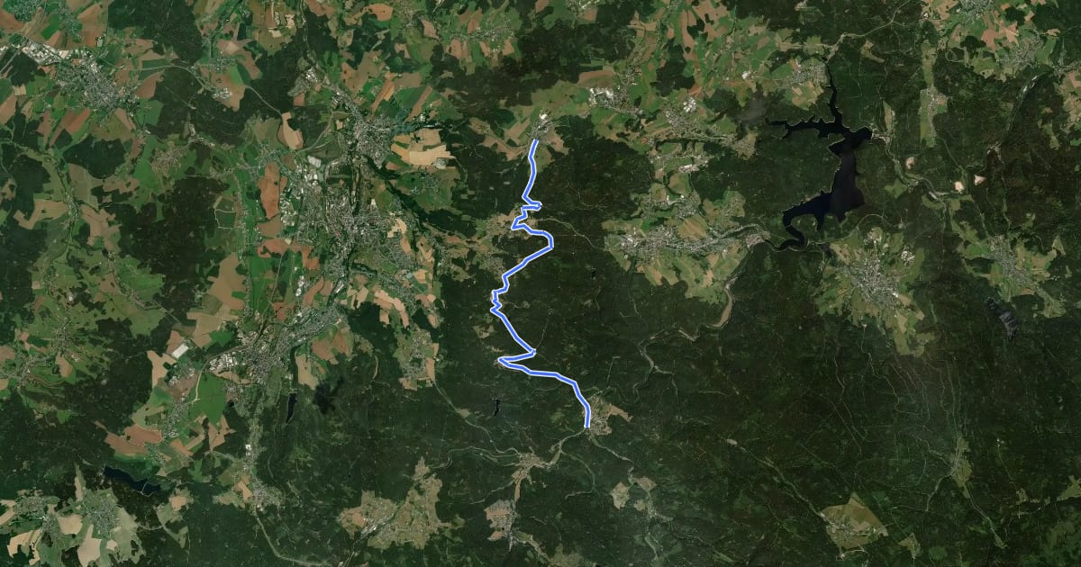 Маршрут grün mit Vogtland-Panorama-Weg Morgenröte-Rautenkranze-Waldpark Grünheide- на спутниковом снимке
