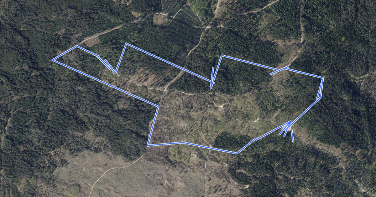 Маршрут Grøn MTB rute - Blåbjerg на спутниковом снимке