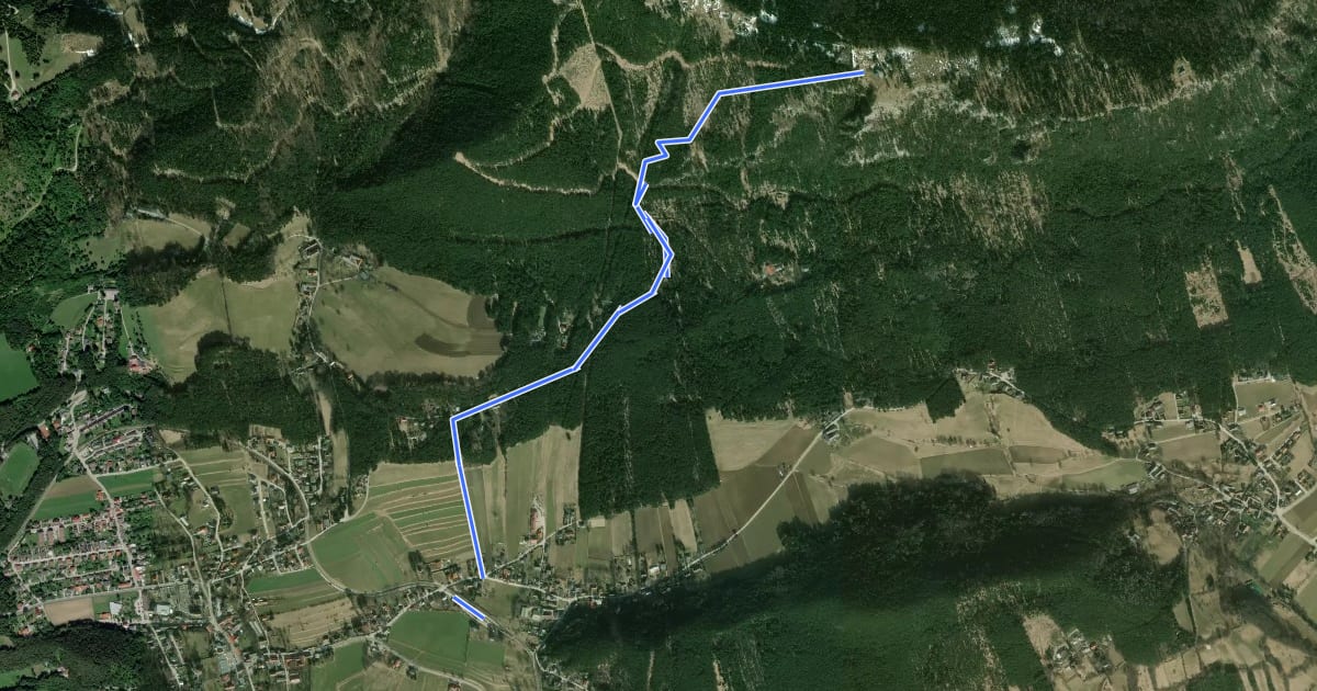 Маршрут Grünbach Bhf - Grafenbergweg на спутниковом снимке