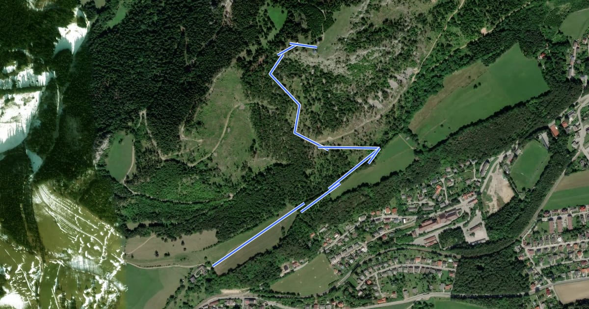 Маршрут Grünbacher Sattel - Kremersteig - Geländehütte на спутниковом снимке