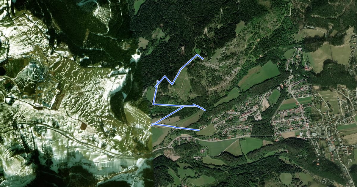 Маршрут Grünbacher Sattel - Krumböcksteig - Geländehütte на спутниковом снимке