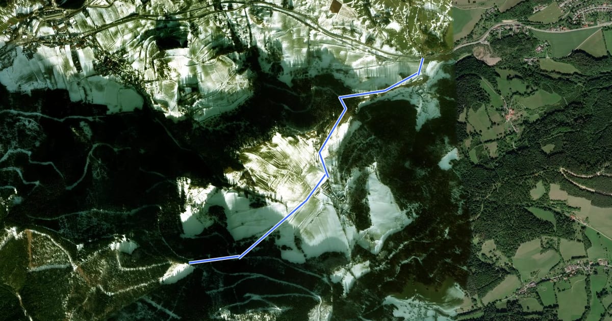 Маршрут Grünbacher Sattel - Reitzenberg - Wegscheidgraben на спутниковом снимке