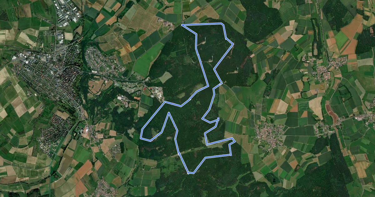 Маршрут Grünberg - Nordic 4 Stadtwald-Route на спутниковом снимке
