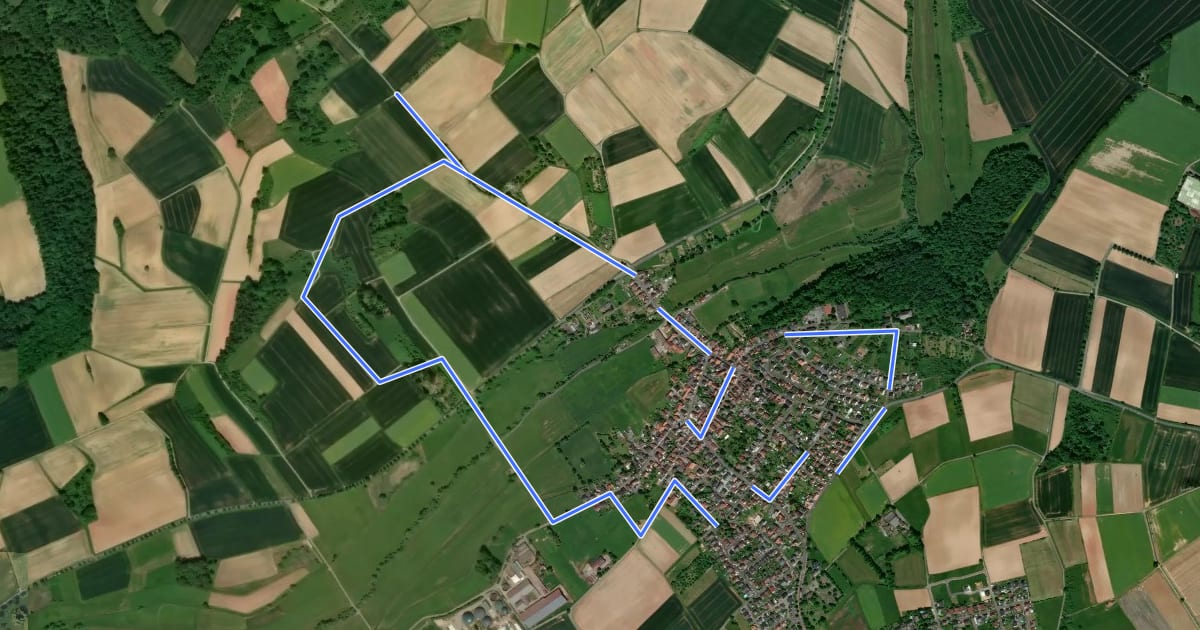 Маршрут Gründau 2 - Dorf des Landhadels на спутниковом снимке