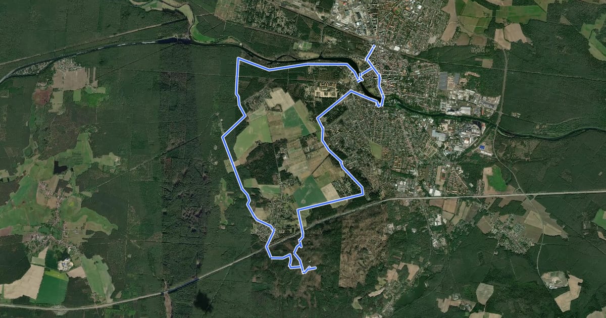 Маршрут Grüner Balken - Route 2 на спутниковом снимке
