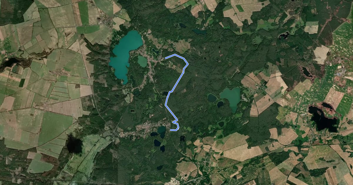 Маршрут Grüner Balken Waldsieversdorf - Buckow на спутниковом снимке