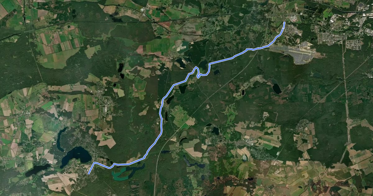 Маршрут Grüner Balken Wandlitz - Finowfurt на спутниковом снимке