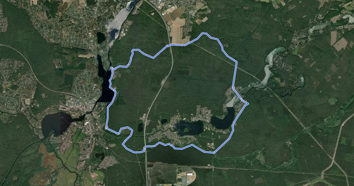 Маршрут Grüner Punkt Höhenwanderweg на спутниковом снимке