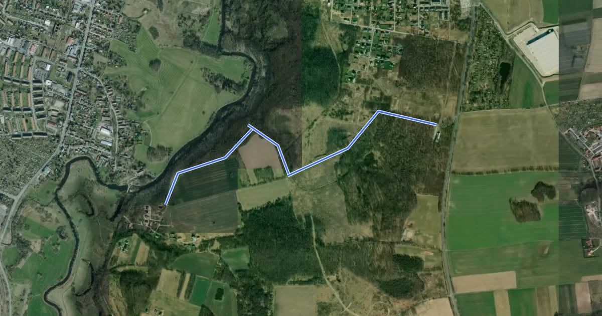 Маршрут Grüner Radweg на спутниковом снимке