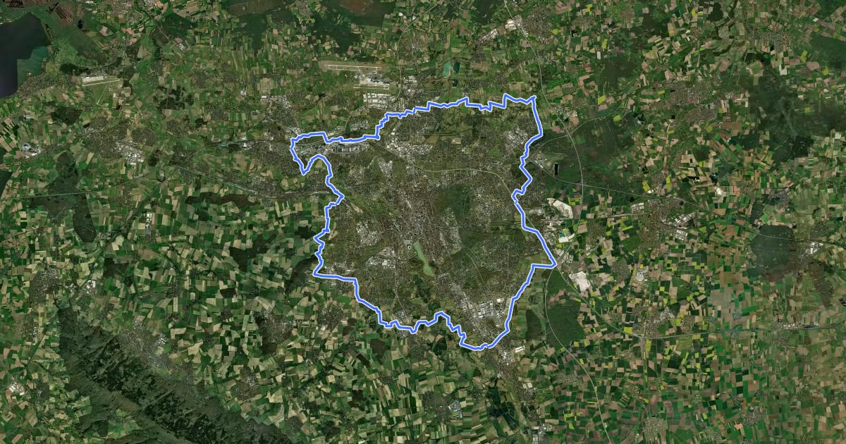 Маршрут Grüner Ring - Basisring на спутниковом снимке