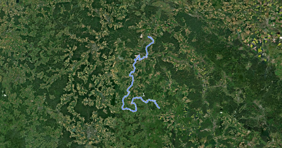 Маршрут Grünes Band Thüringen - Grenzwanderweg in der Wartburgregion на спутниковом снимке