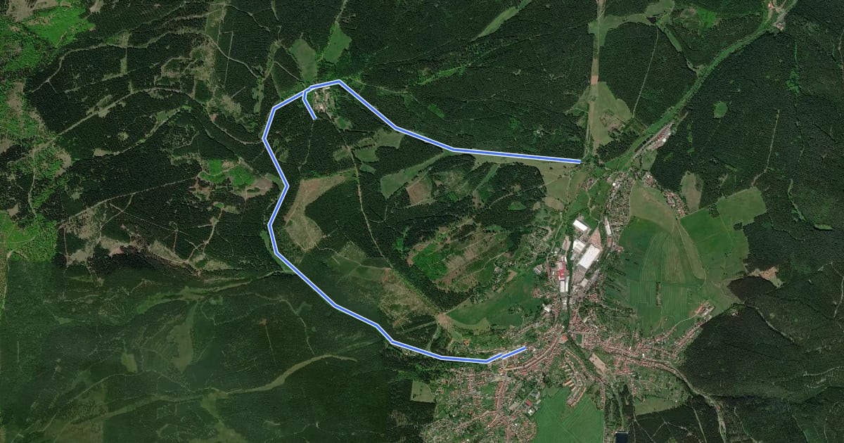 Маршрут Grünes Dreieck на спутниковом снимке