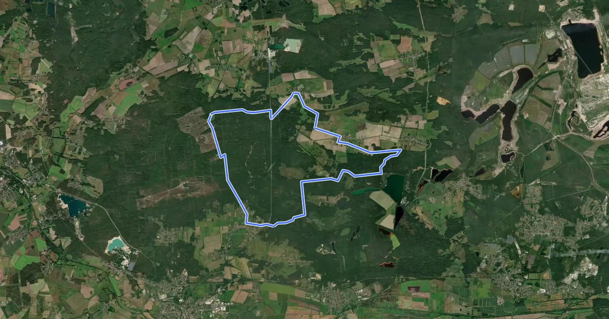 Маршрут Grünewalder Lauch-Tour (Westrunde) на спутниковом снимке