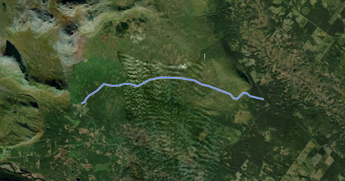 Маршрут Grönfjäll - Klitvallsstugan на спутниковом снимке