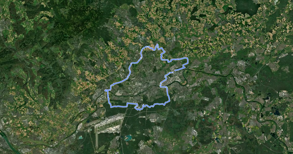 Маршрут Grüngürtelwanderweg на спутниковом снимке