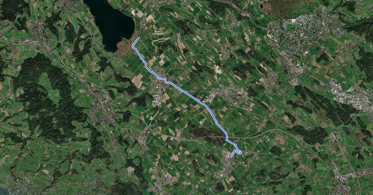 Маршрут Grüningen-Greifensee-Weg на спутниковом снимке