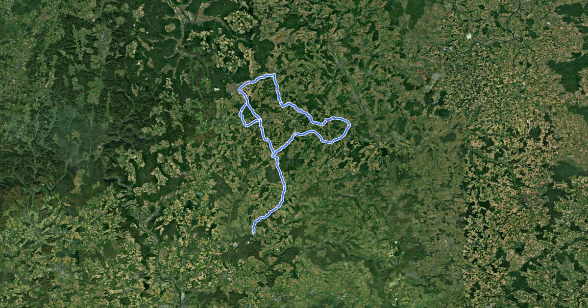 Маршрут Grünkern-Radweg на спутниковом снимке