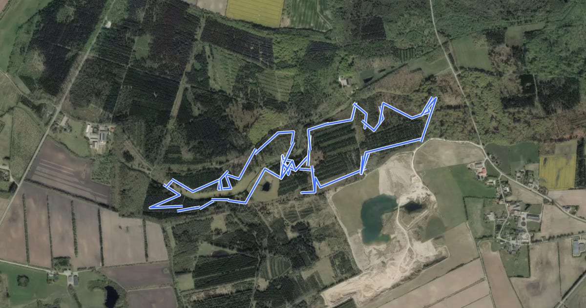 Маршрут Grænseegnens MTB Sort на спутниковом снимке