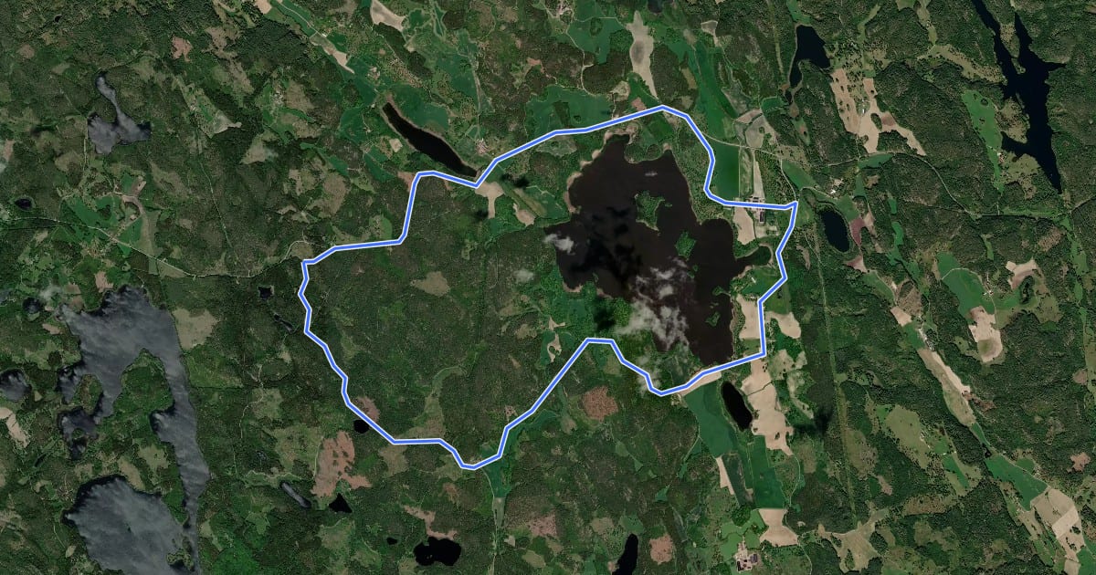 Маршрут Grönt cykelturförslag на спутниковом снимке