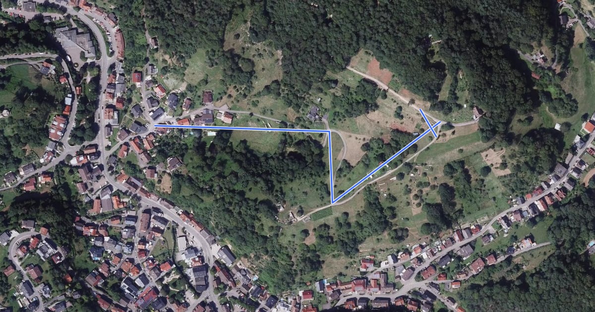 Маршрут Grünwinkel - Obere Wolfinstraße на спутниковом снимке