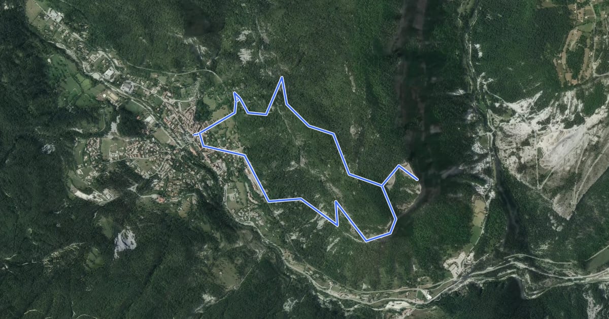 Маршрут Grès d'Annot на спутниковом снимке