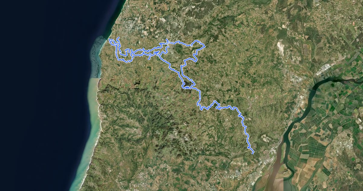 Маршрут GR30 - Grande Rota Linhas de Torres Vedras на спутниковом снимке