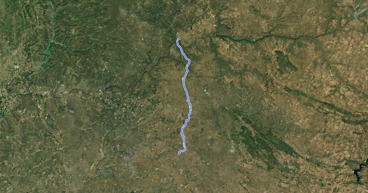 Маршрут GR40 - Caminho de S.Tiago на спутниковом снимке